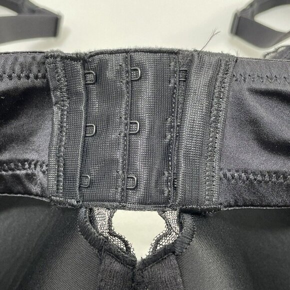 Playtex Lift Support Bra Size 38DD Black Full Coverage Low Cut Lace Embroidery - Picture 8 of 12